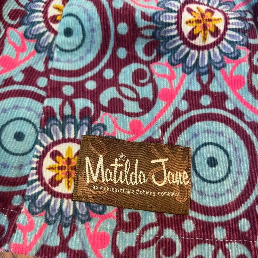 Matilda Jane Paint By Numbers Spin Art Yama Knot Dress Blue Purple Corduroy - 2 - Picture 6 of 6